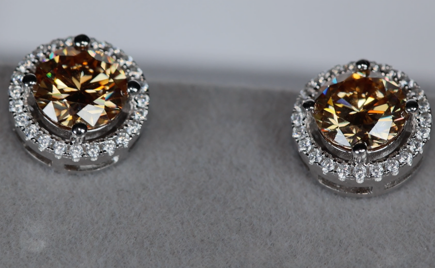 Champagne Diamond Ear Studs