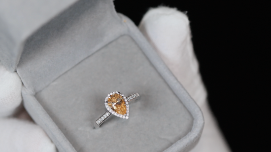 Womens Moissanite Champagne Diamond Ring