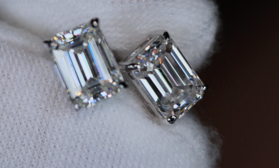 Womens Moissanite Diamond Ear Studs