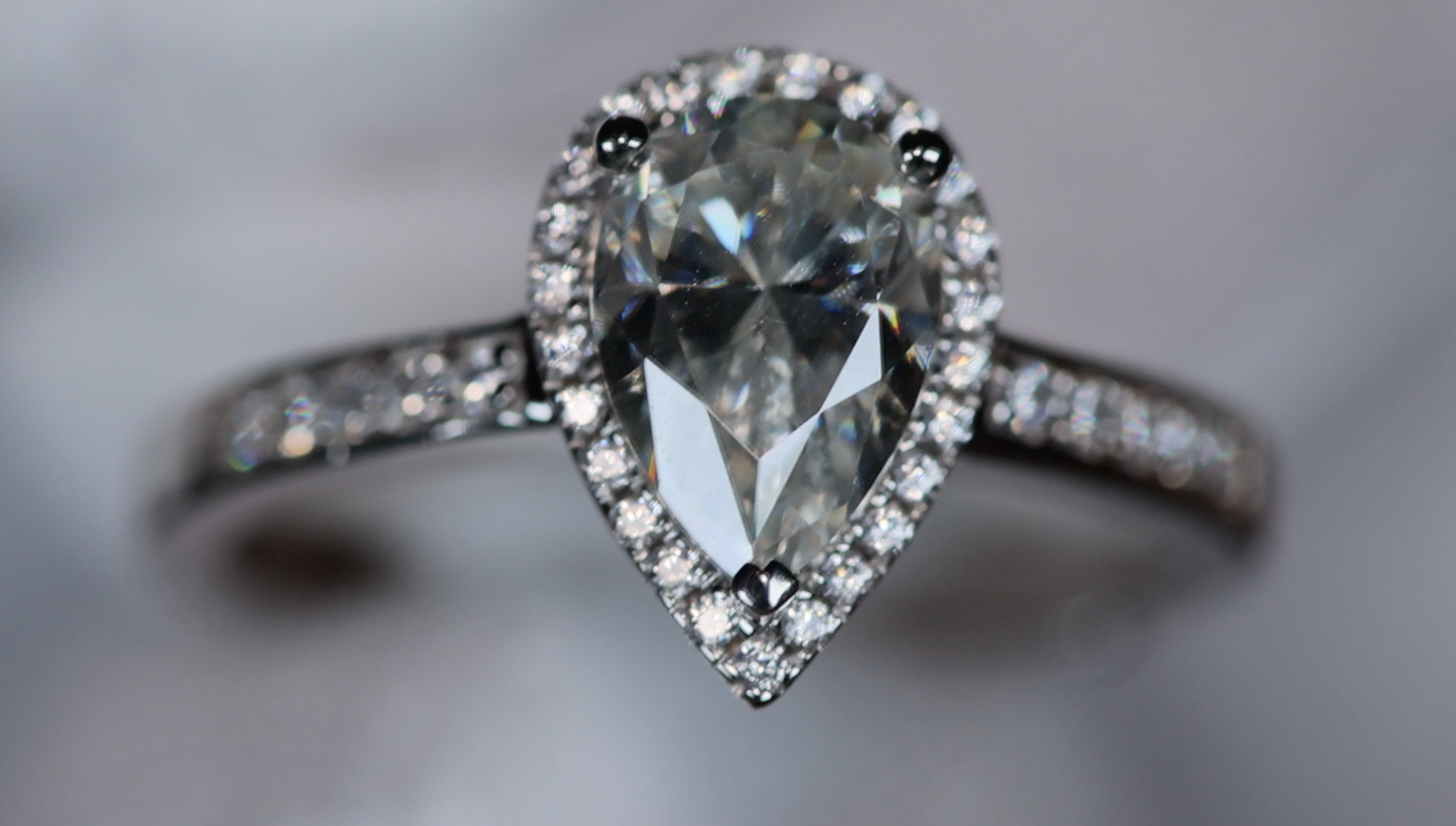 Womens Moissanite Engagement Ring