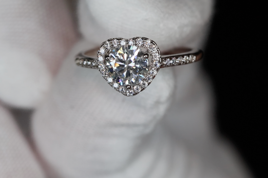 Moissanite Diamond Heart Ring