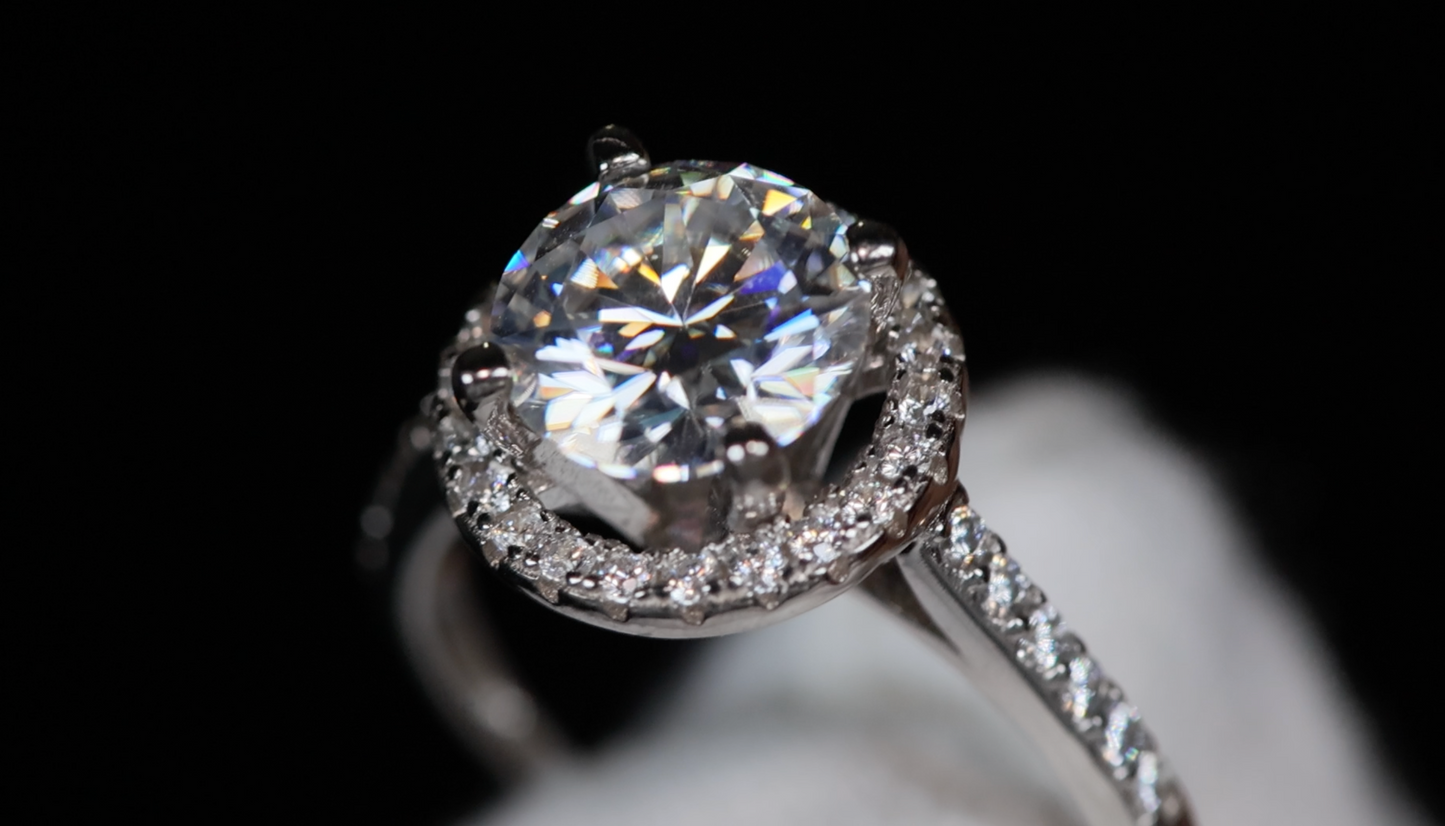 Womens Moissanite Diamond Engagement Ring