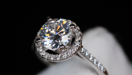 Womens Moissanite Diamond Engagement Ring