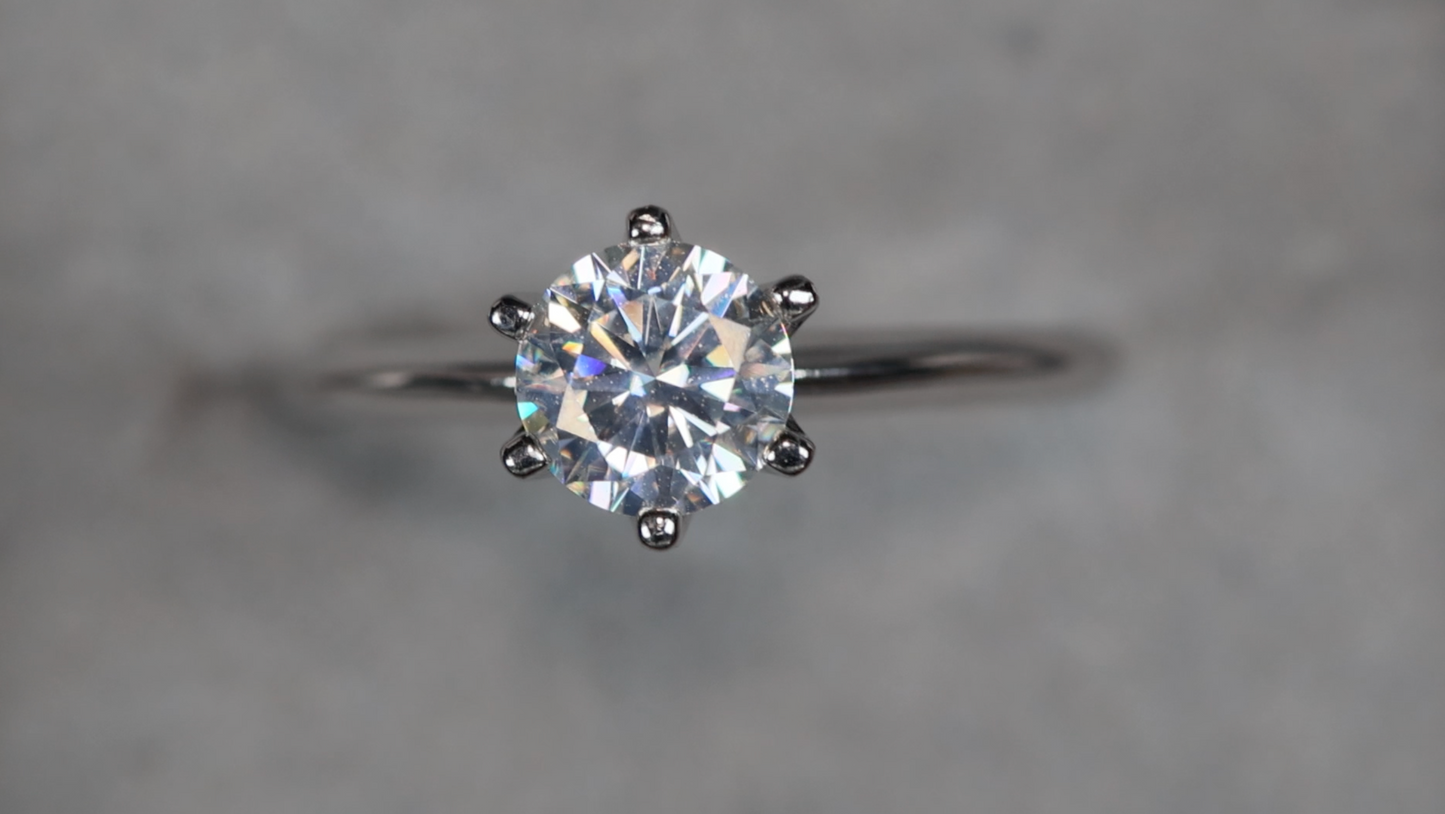 Womens Moissanite Diamond Engagement Ring