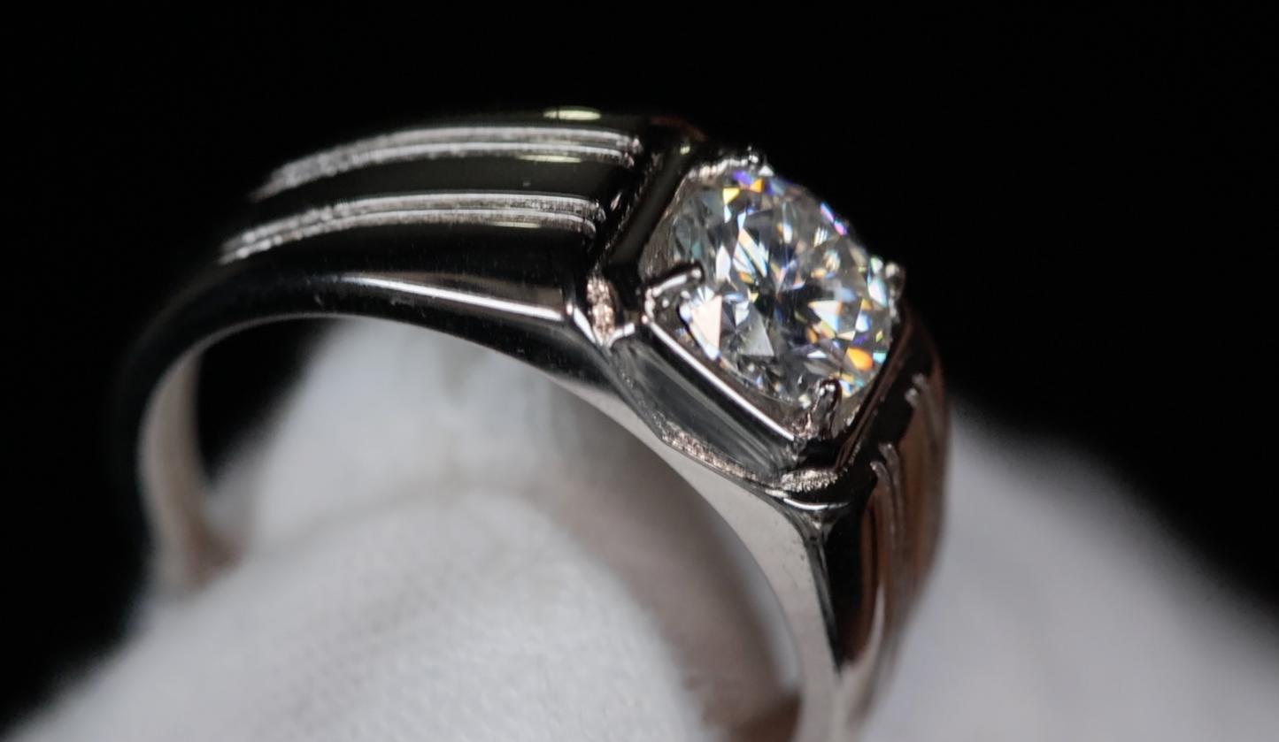 mens moissanite diamond ring