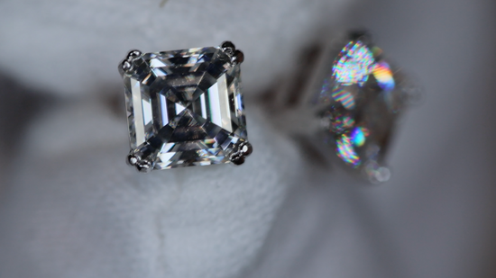 Asscher Cut Diamond Ear Studs