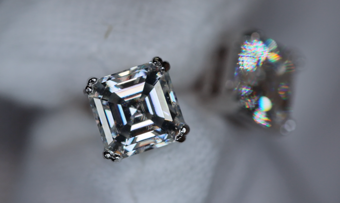 Moissanite Diamond Ear Studs