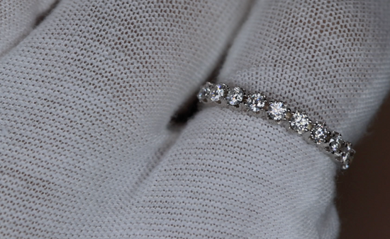 Womens Moissanite Wedding Band