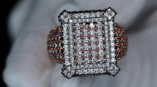 mens big rose gold ring