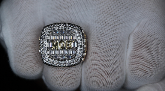 Mens Big Iced Out Ring | Iced Out Super Bowl Ring | Mens Hip Hop Rings