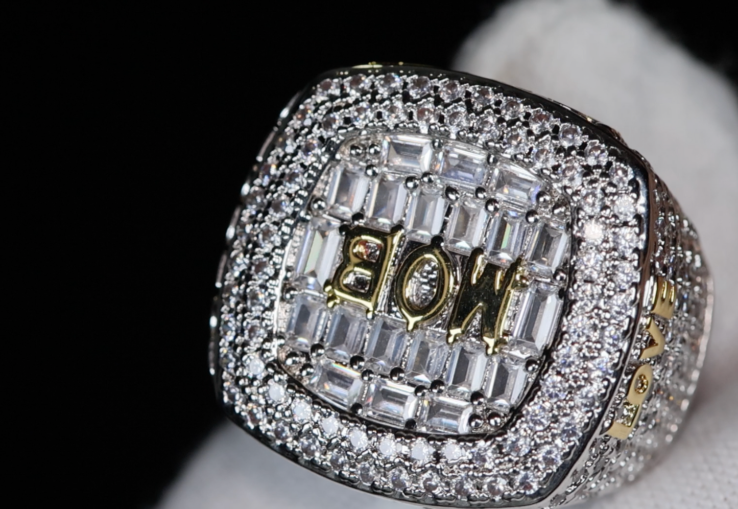 Mens Big Iced Out Ring | Iced Out Super Bowl Ring | Mens Hip Hop Rings