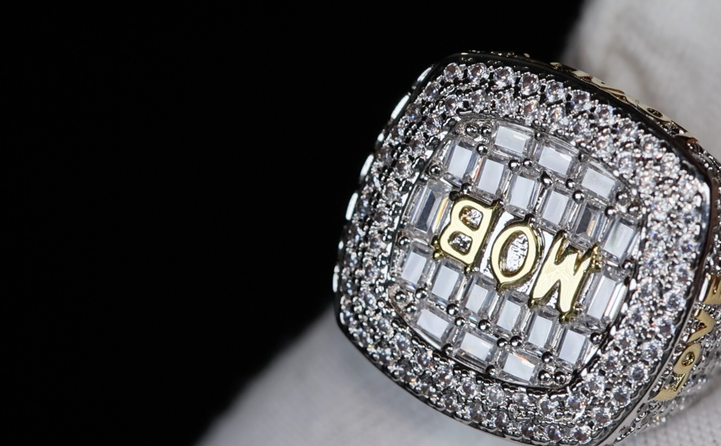 Mens Big Iced Out Ring | Iced Out Super Bowl Ring | Mens Hip Hop Rings