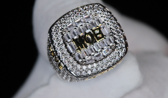 Mens Big Iced Out Ring | Iced Out Super Bowl Ring | Mens Hip Hop Rings