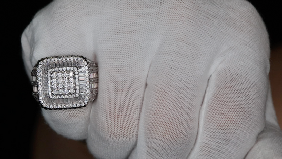 mens iced out baguette ring