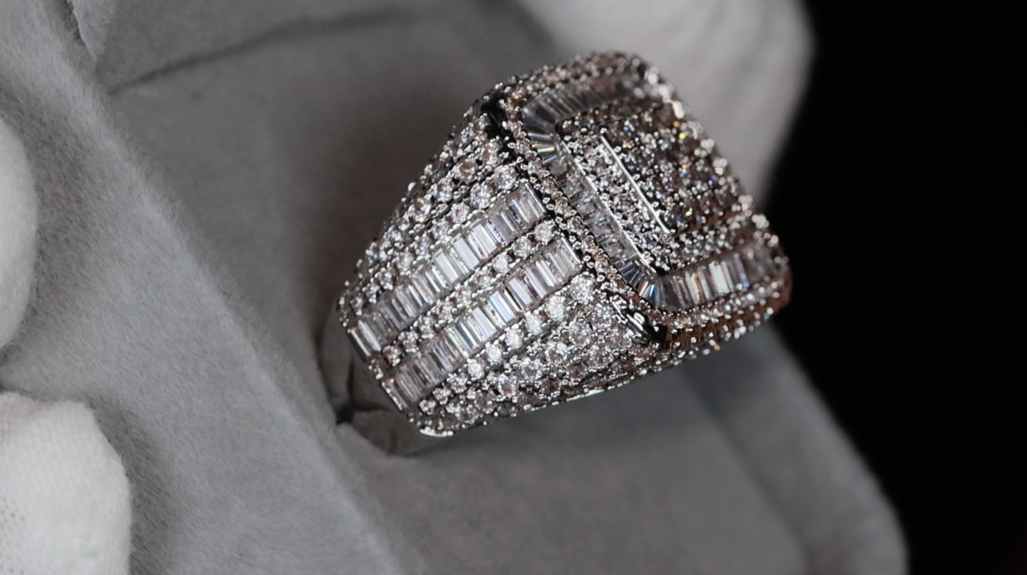 mens diamond hip hop ring