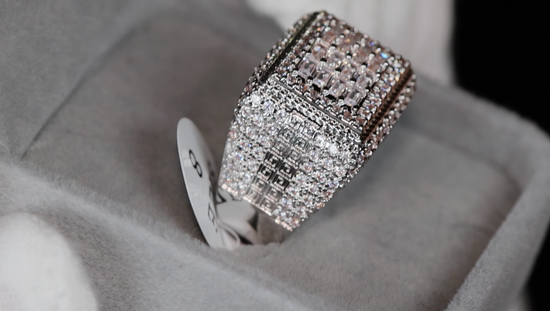 Mens Iced Out Rings | Mens Big Diamond Ring | Mens Baguette Diamond Ring