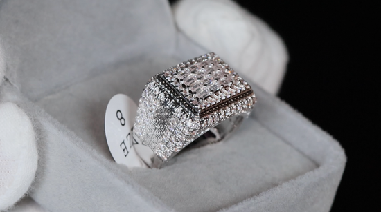 Mens Iced Out Rings | Mens Big Diamond Ring | Mens Baguette Diamond Ring