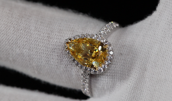 Yellow Pear Cut Diamond Engagement Ring