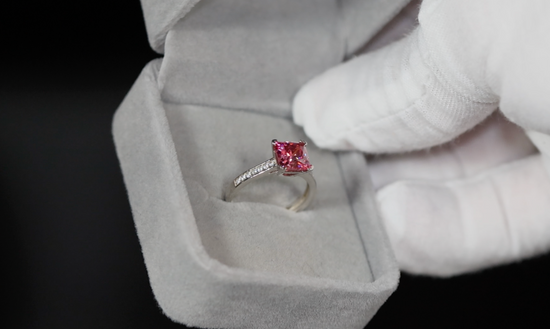 Pink Moissanite Engagement Rings 