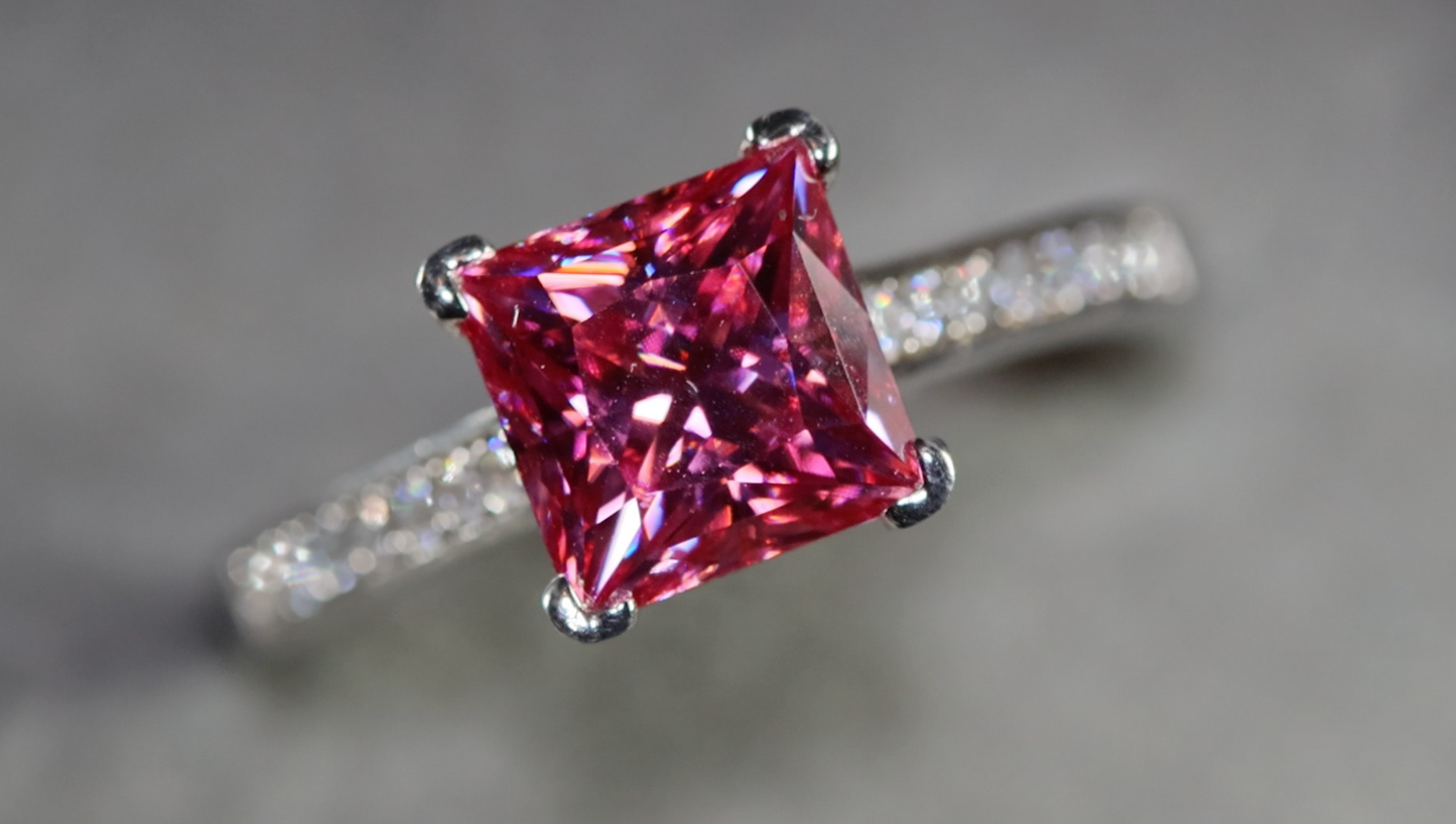 Pink Moissanite Engagement Rings 