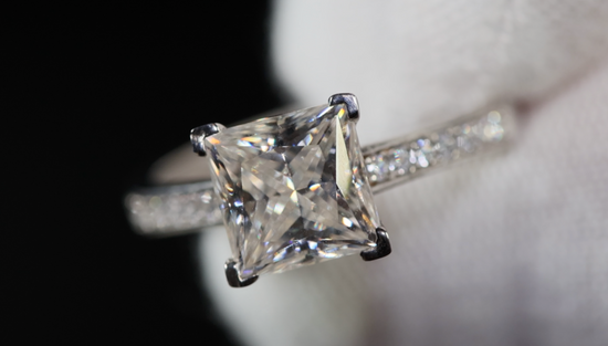 Moissanite Princess Cut Diamond Ring