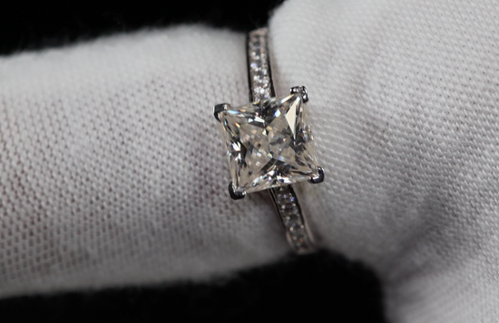 Moissanite Princess Cut Diamond Ring