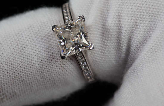 Moissanite Princess Cut Diamond Ring