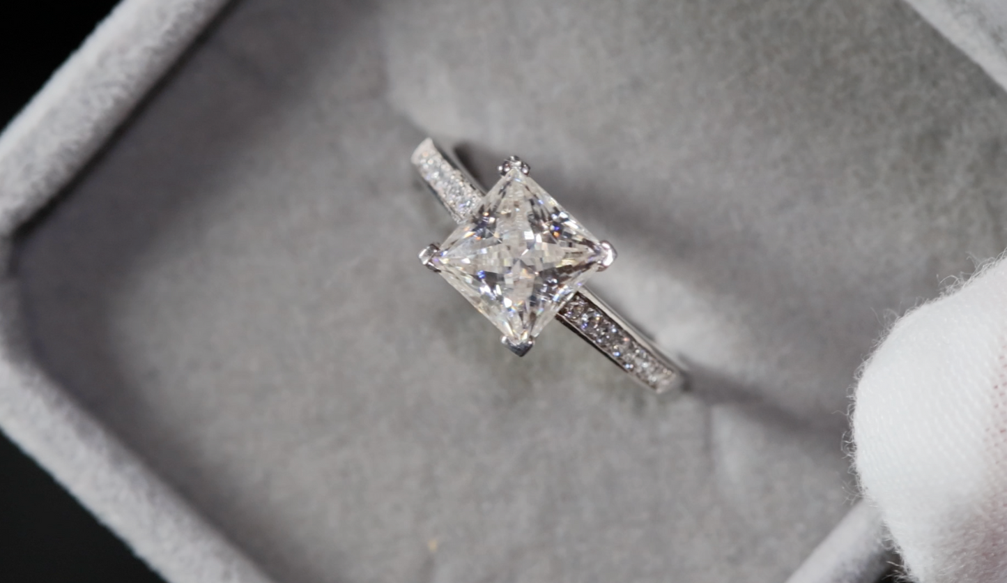 Moissanite Princess Cut Diamond Ring