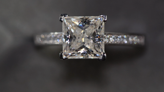 Moissanite Princess Cut Diamond Ring