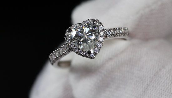 Moissanite Diamond Heart Ring