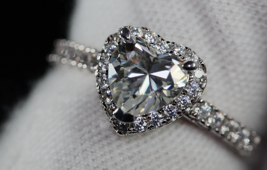 Moissanite Heart Engagement Ring