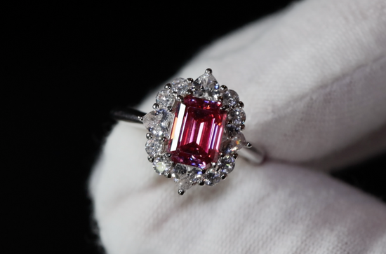 Womens Pink Lab Diamond Ring