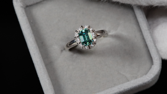 Green Diamond Engagement Ring