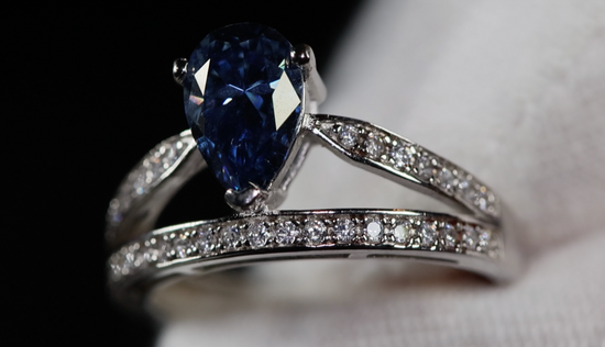 lab grown Blue Diamond Ring