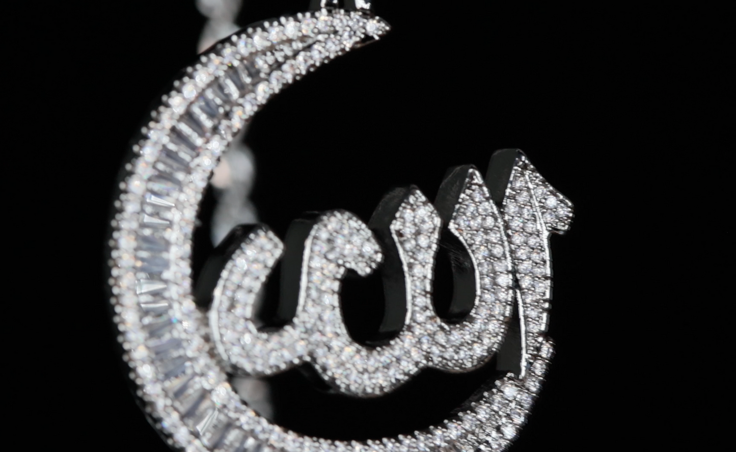 Allah Pendant | Baguette Diamond Allah Pendant | Muslim Pendant