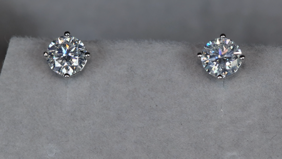 MOISSANITE ROUND DIAMOND EAR STUDS