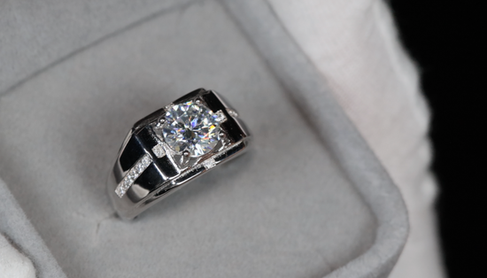 Mens Moissanite Diamond Ring