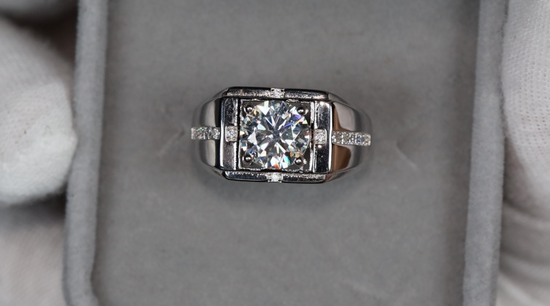 Mens Moissanite Diamond Ring