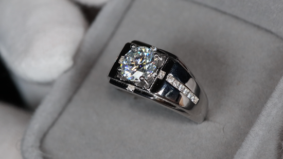 Mens Moissanite Diamond Ring