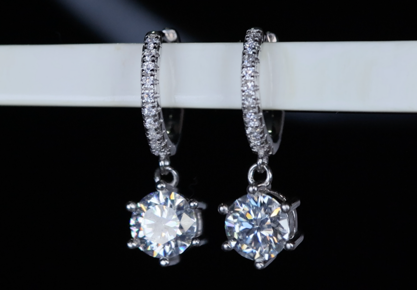 Womens moissanite diamond hoop earrings