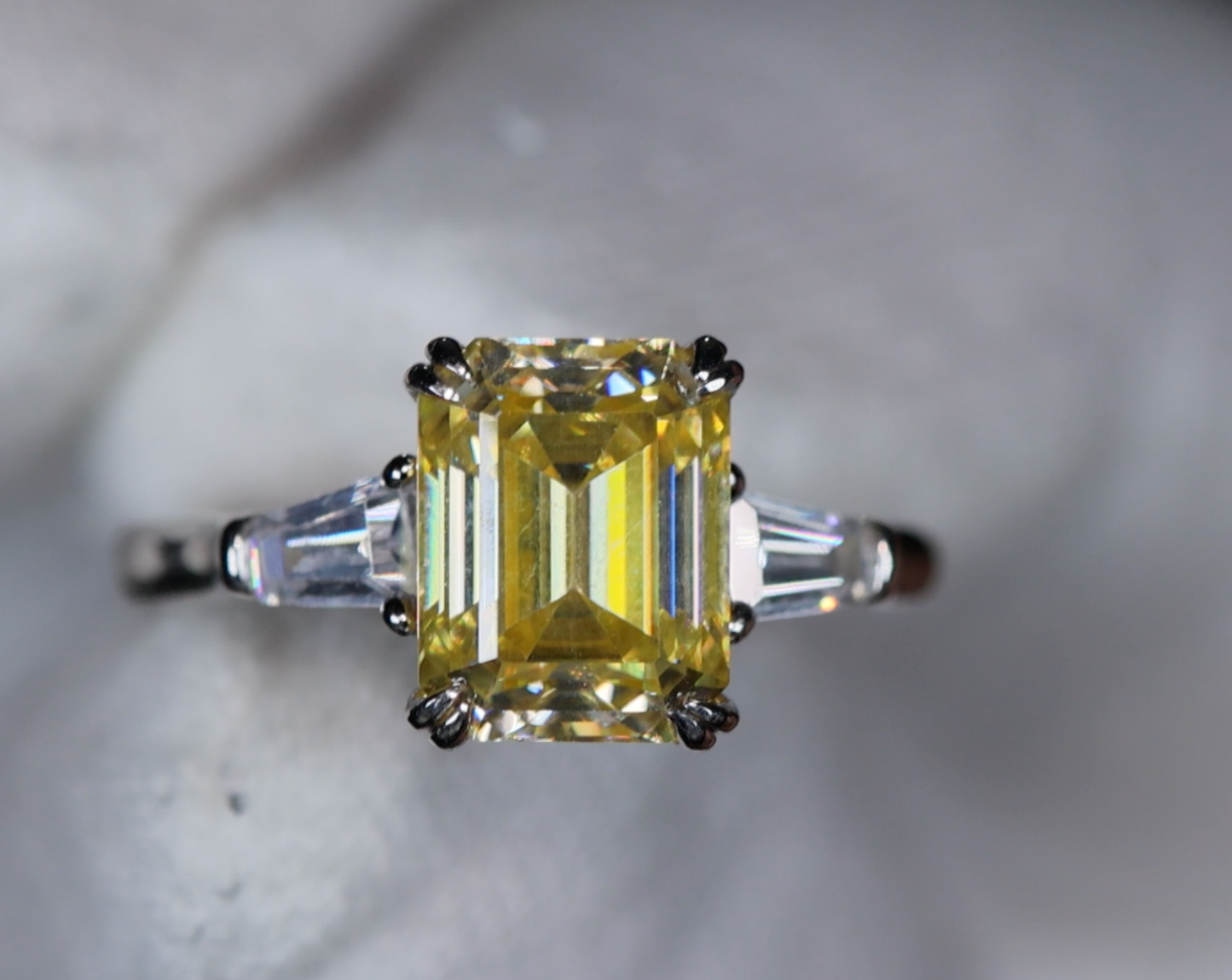 Yellow Moissanite Engagement Ring