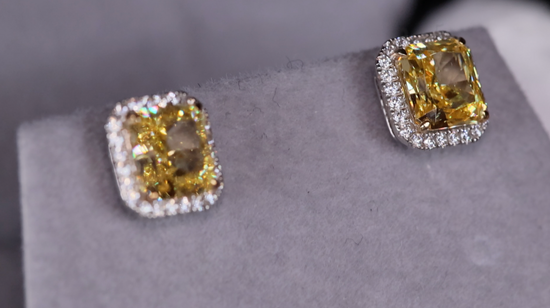 Yellow Lab grown Diamond Ear Studs