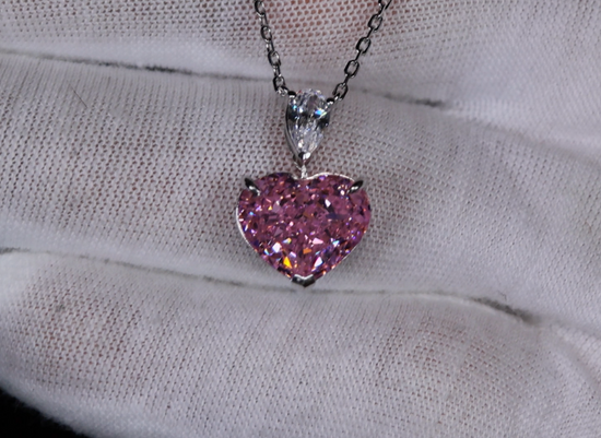 Pink Diamond Heart Pendant