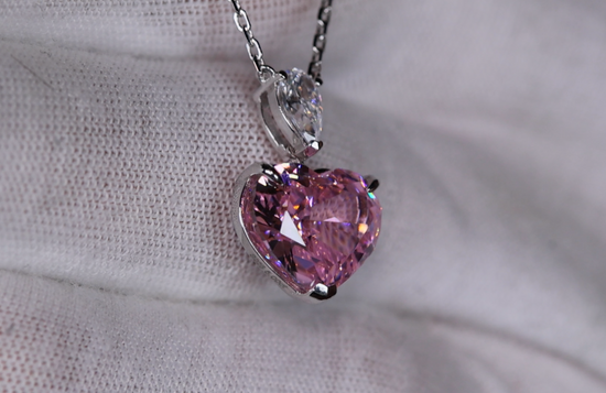 Pink Diamond Heart Pendant