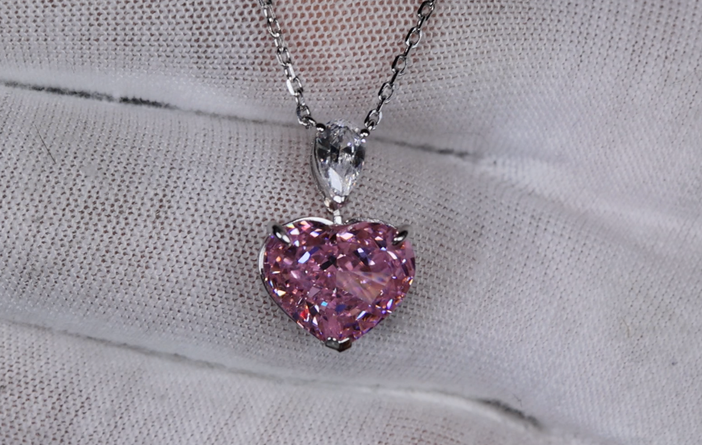 Pink Diamond Heart Necklace