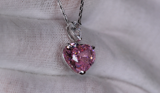 Pink Diamond Heart Necklace