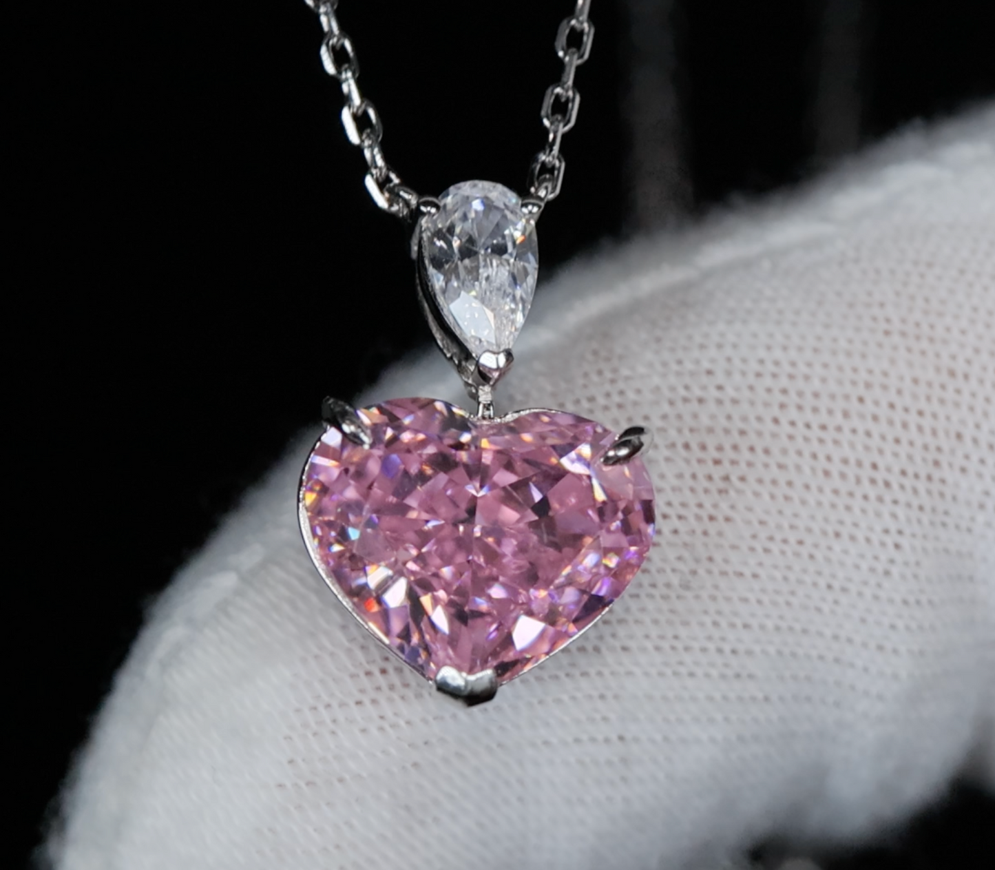 Pink Diamond Heart Pendant