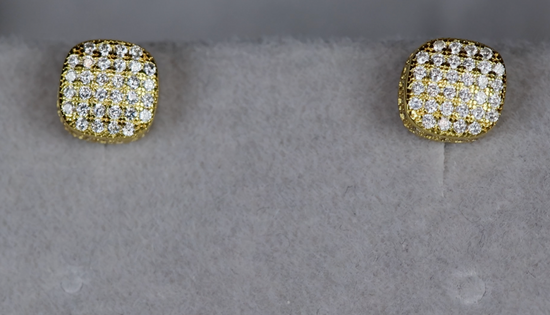 iced out gold diamond ear studs