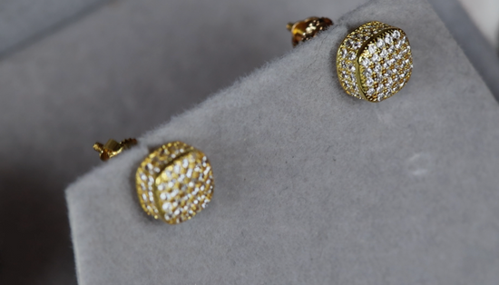 gold diamond ear studs