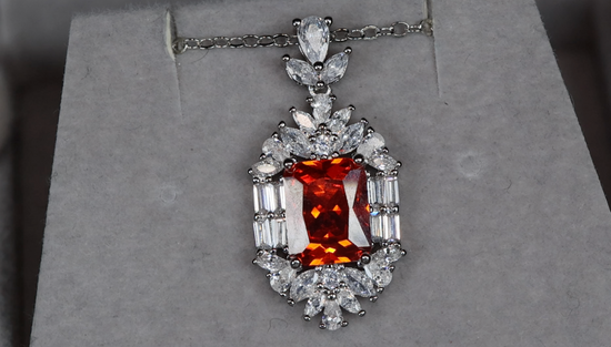 Womens Red Diamond Necklace | Red Diamond Necklace | Red Diamond Pendant